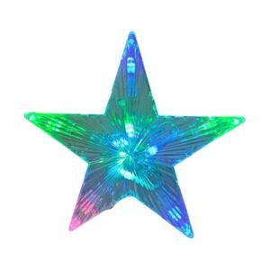 Estrella punta de árbol mediana con luces LED de colores