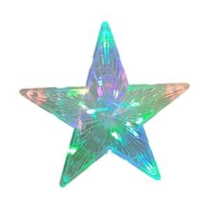 Estrella punta de árbol pequeña con luces LED de colores